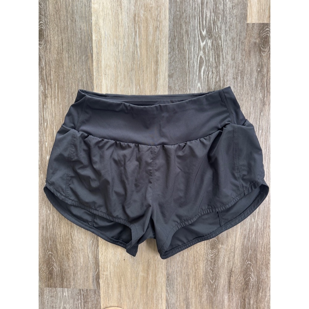 THE GYM PEOPLE Running Shorts Women M Black High Waisted Athletic Zipper Pocket